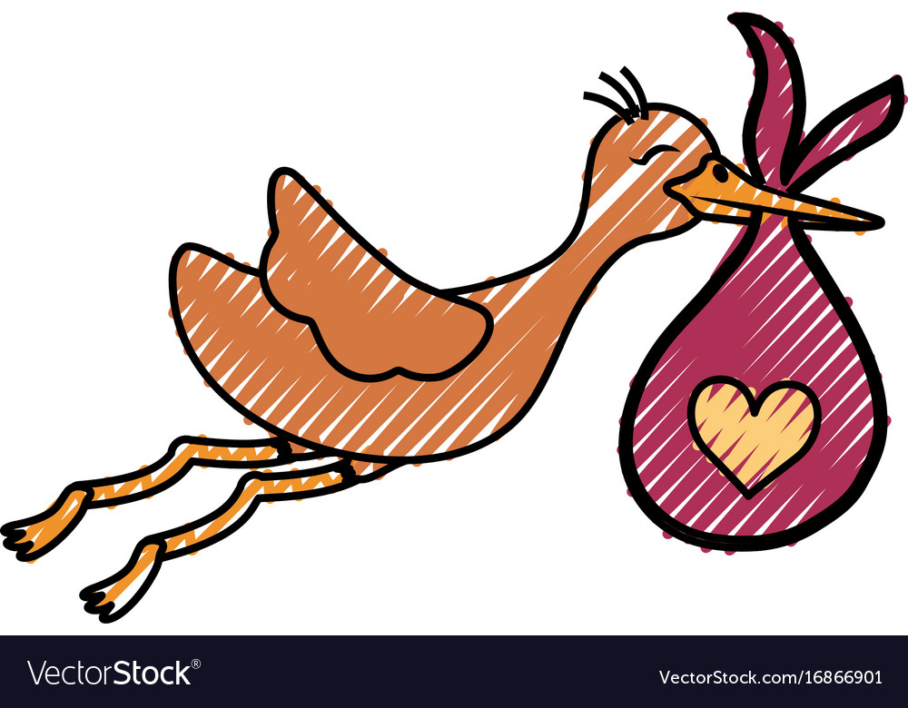 Cute Stork Cartoon Royalty Free Vector Image Vectorstock 7804