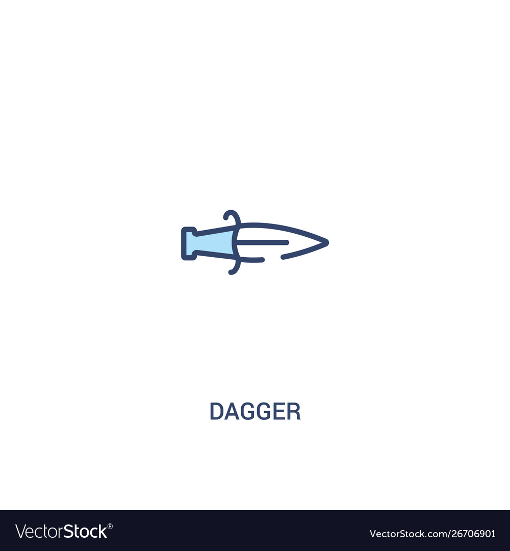 Dagger concept 2 colored icon simple line element vector image Dagger concept 2 colored icon simple line element