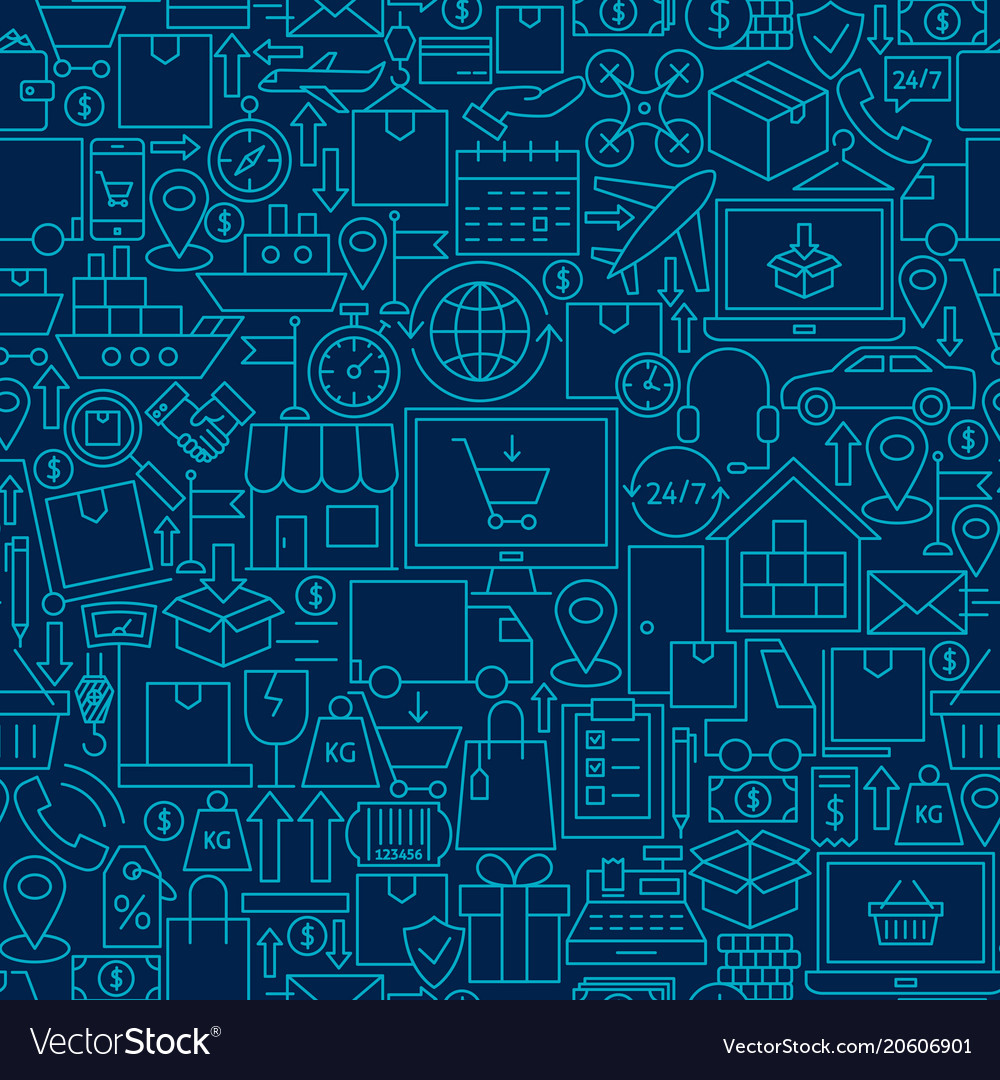 Delivery line seamless pattern vector image Delivery line seamless pattern