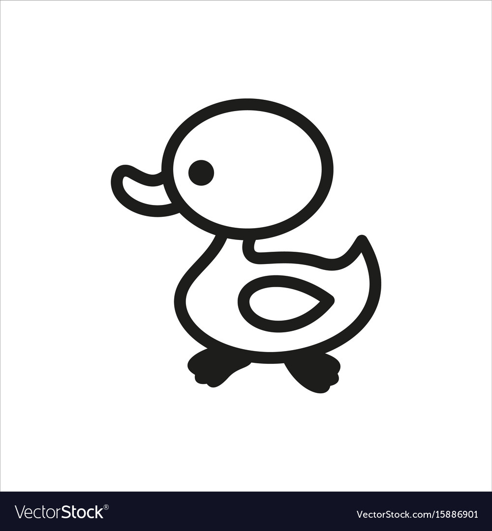 Duck icon in simple monochrome style