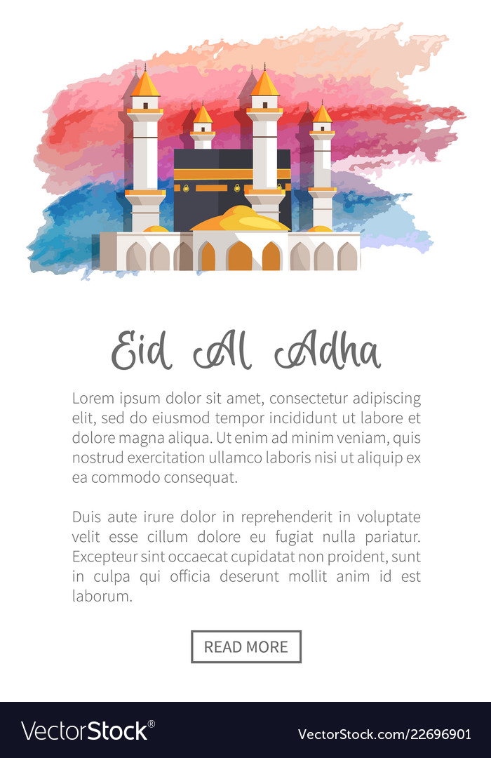 Eid al adha holiday promotion with black mosque