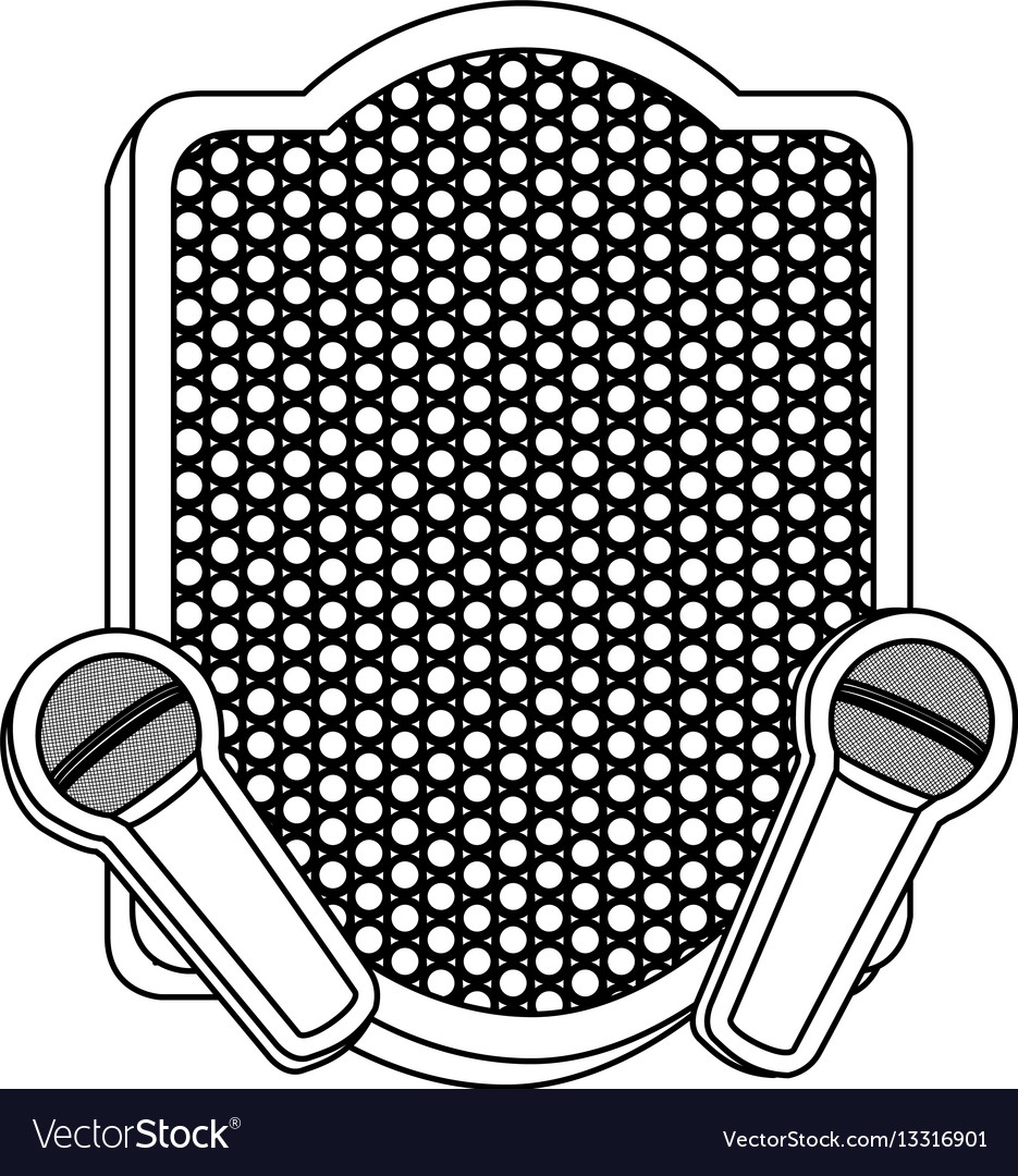 Emblem microphone icon stock