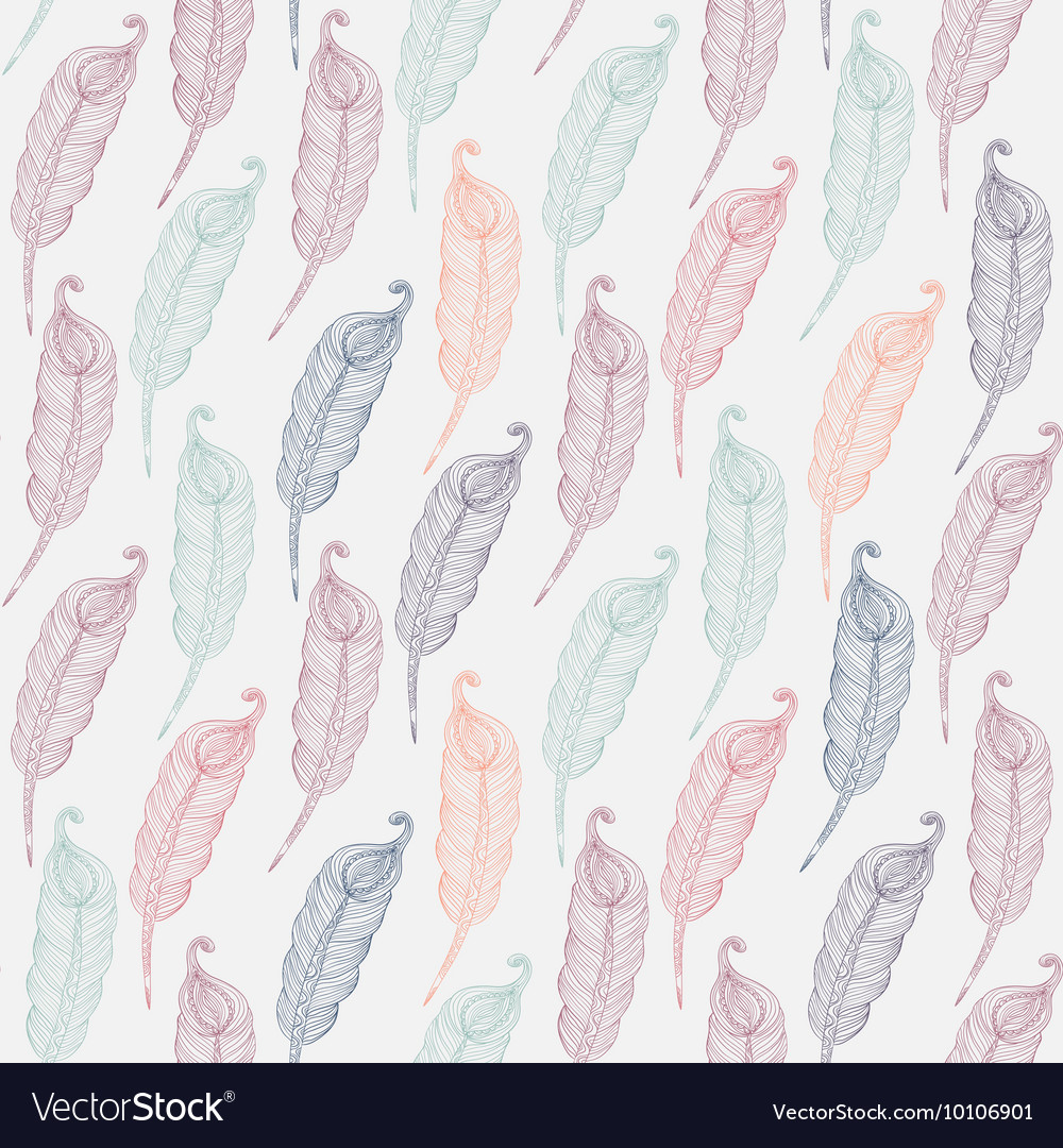 Feathers pattern seamless