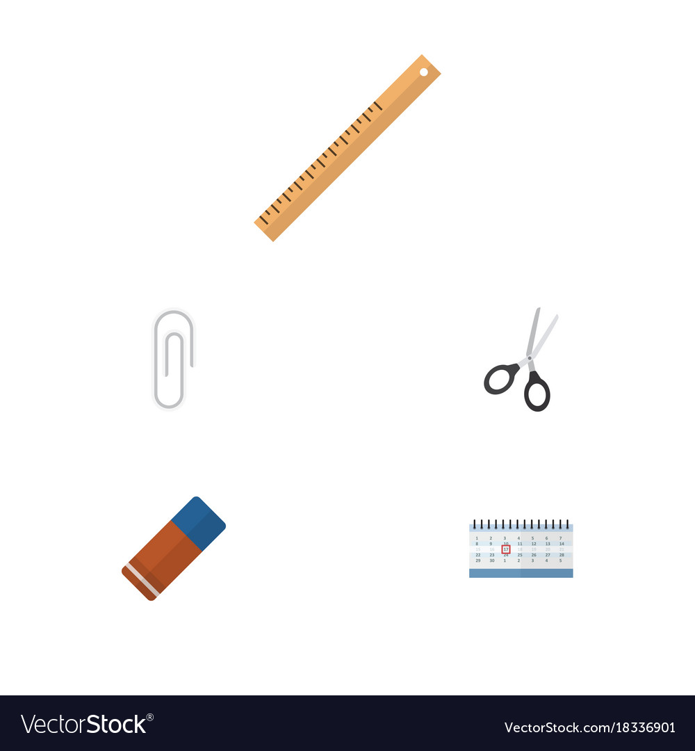 Flat icon tool set of clippers date block