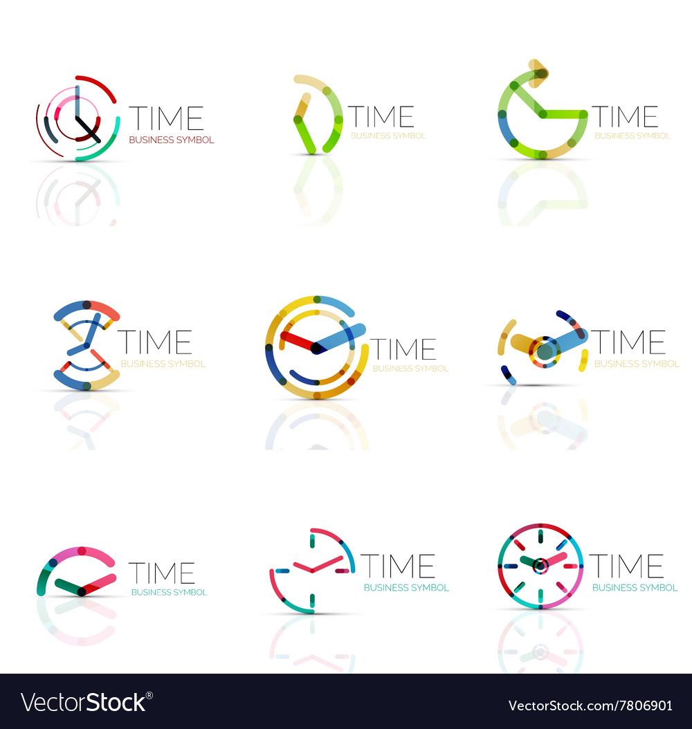 Linear time abstract logo set connected