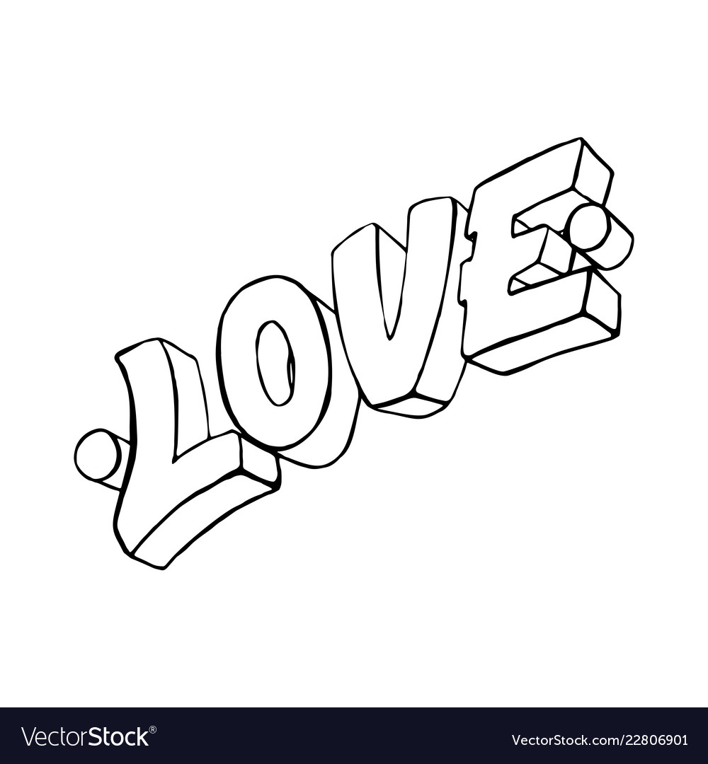 love-word-drawn-by-hand-royalty-free-vector-image