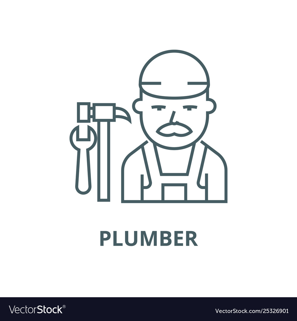 Plumber line icon linear concept outline Vector Image