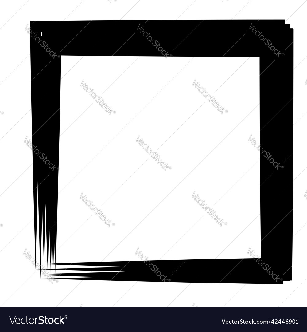 Random square contour frame border element vector image Random square contour frame border element