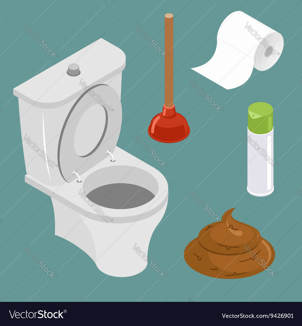 Restroom icon set White toilet bowl Spray air Vector Image