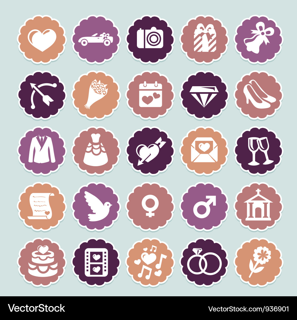 Retro wedding collection Royalty Free Vector Image