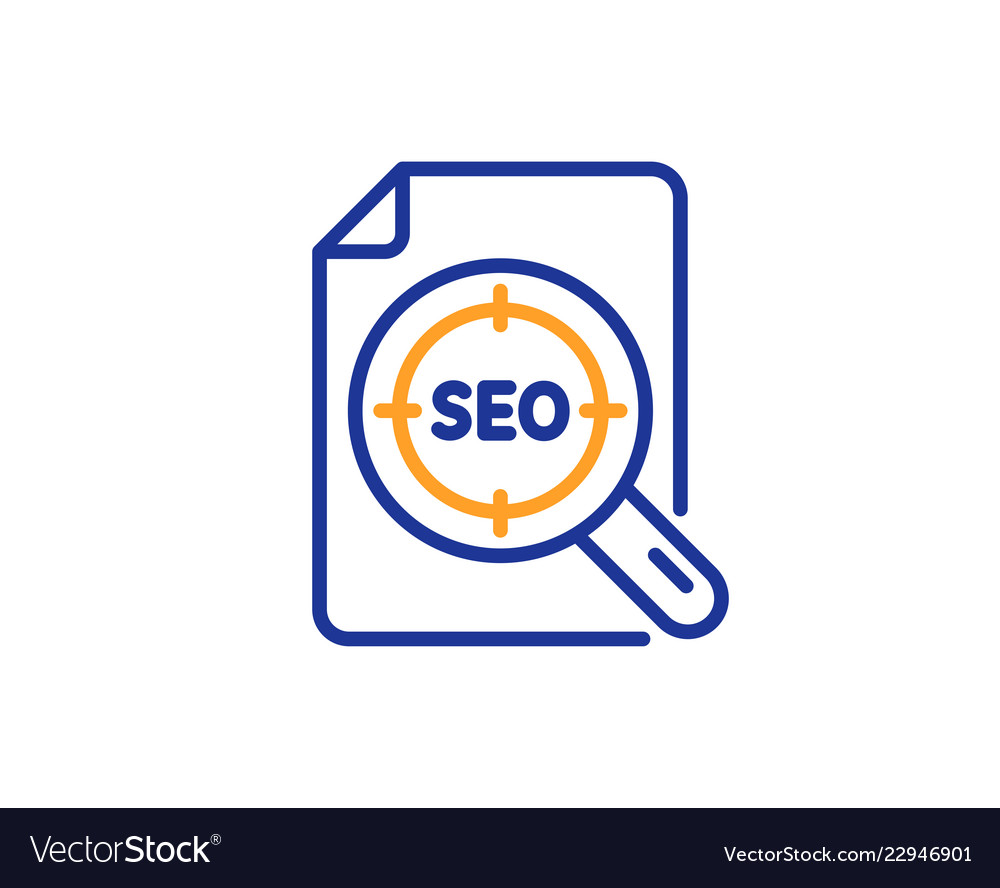 Seo target line icon search engine optimization