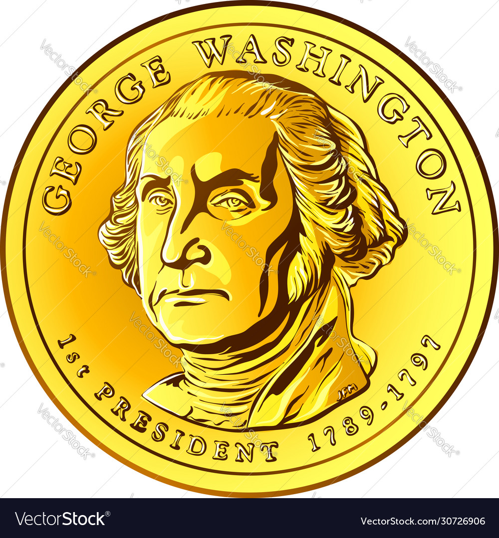 American Money Gold Coin One Dollar Royalty Free Vector Gold Coin One Dollar Royalty Free Vector
