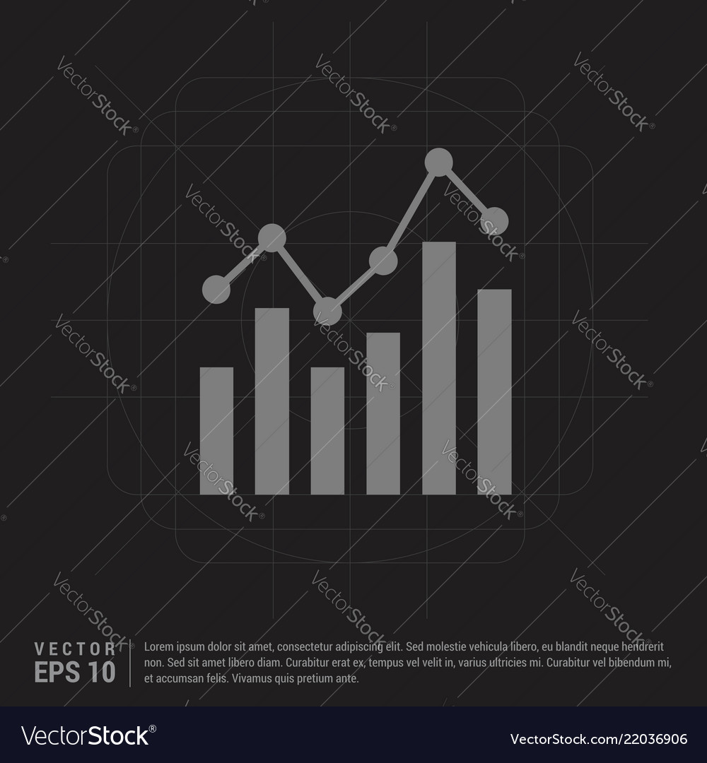 Business graph icon - black creative background