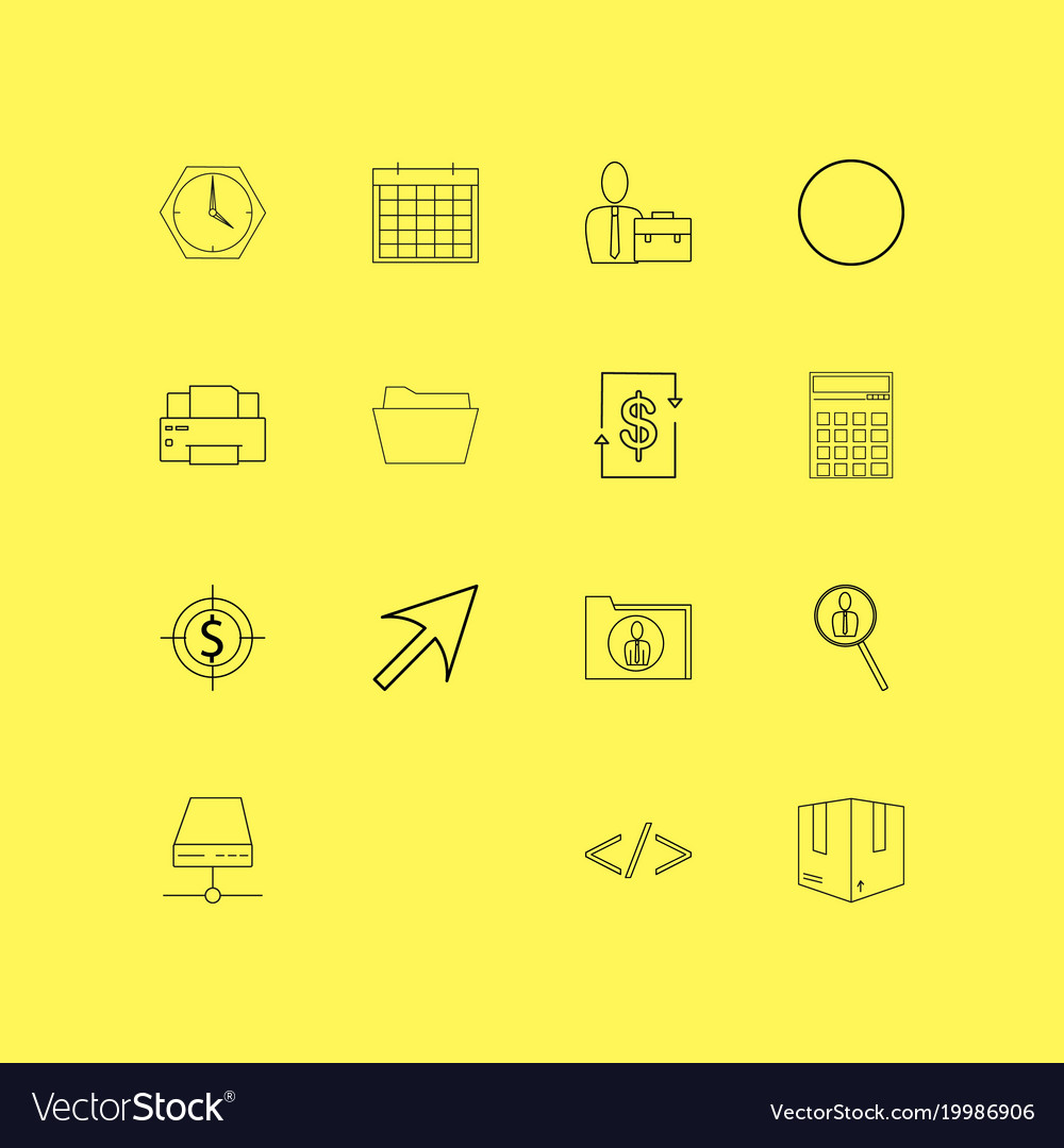 Business linear icon set simple outline icons