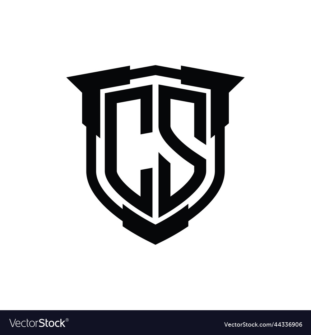 Cs logo monogram letter with shield shape design