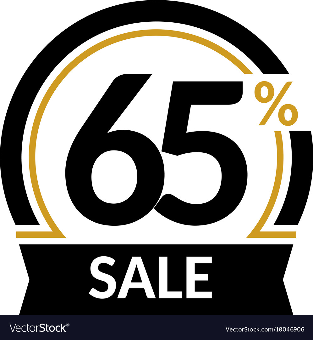 Discount card with 65 percent sale advertising