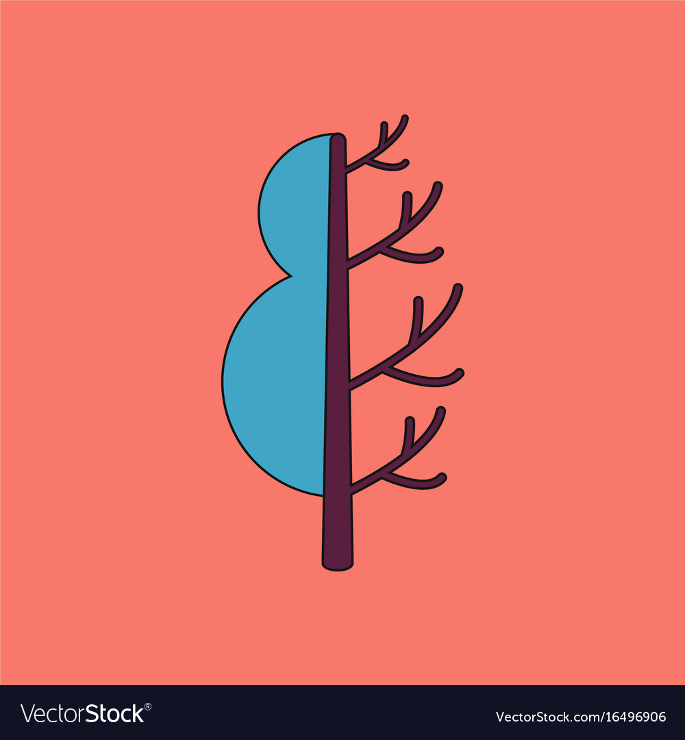 Flat icon design collection tree in winter