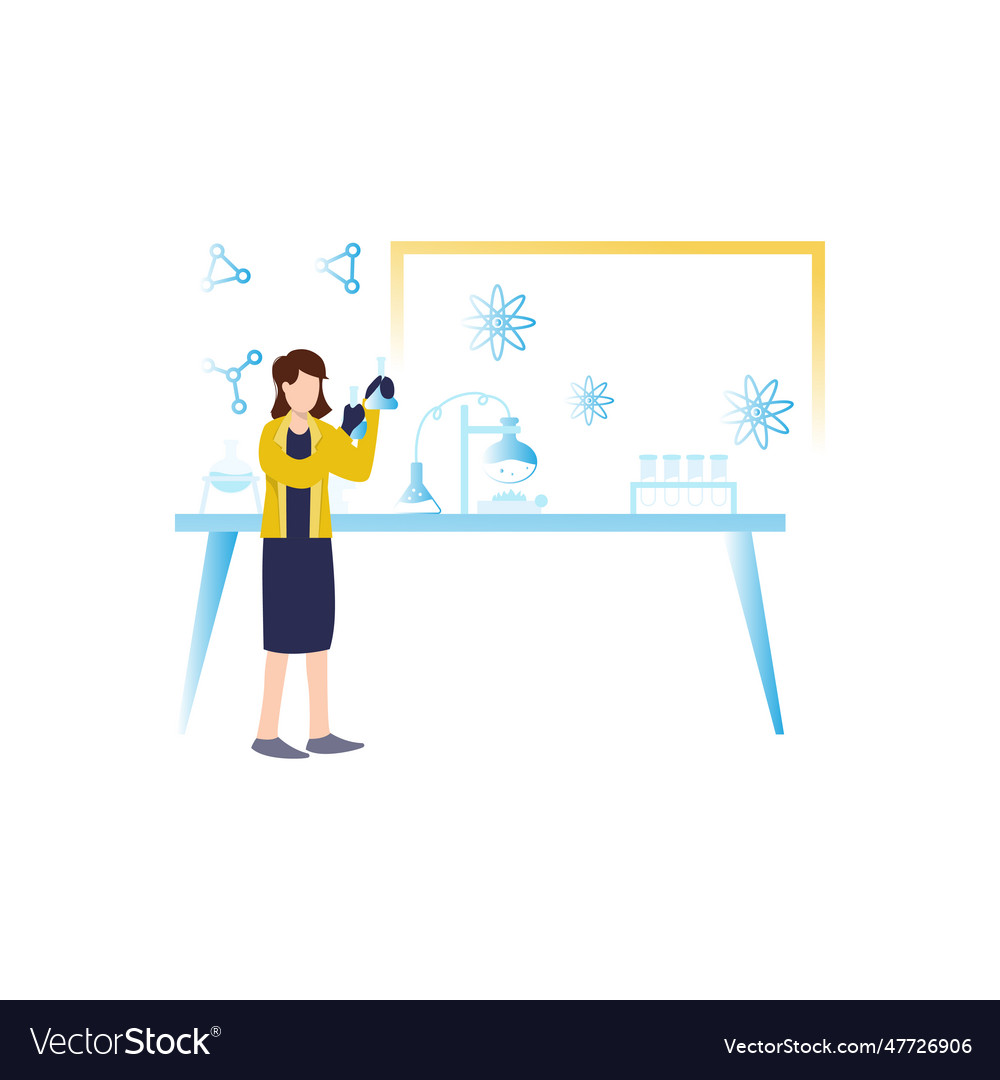 Girl is doing experiment in science lab