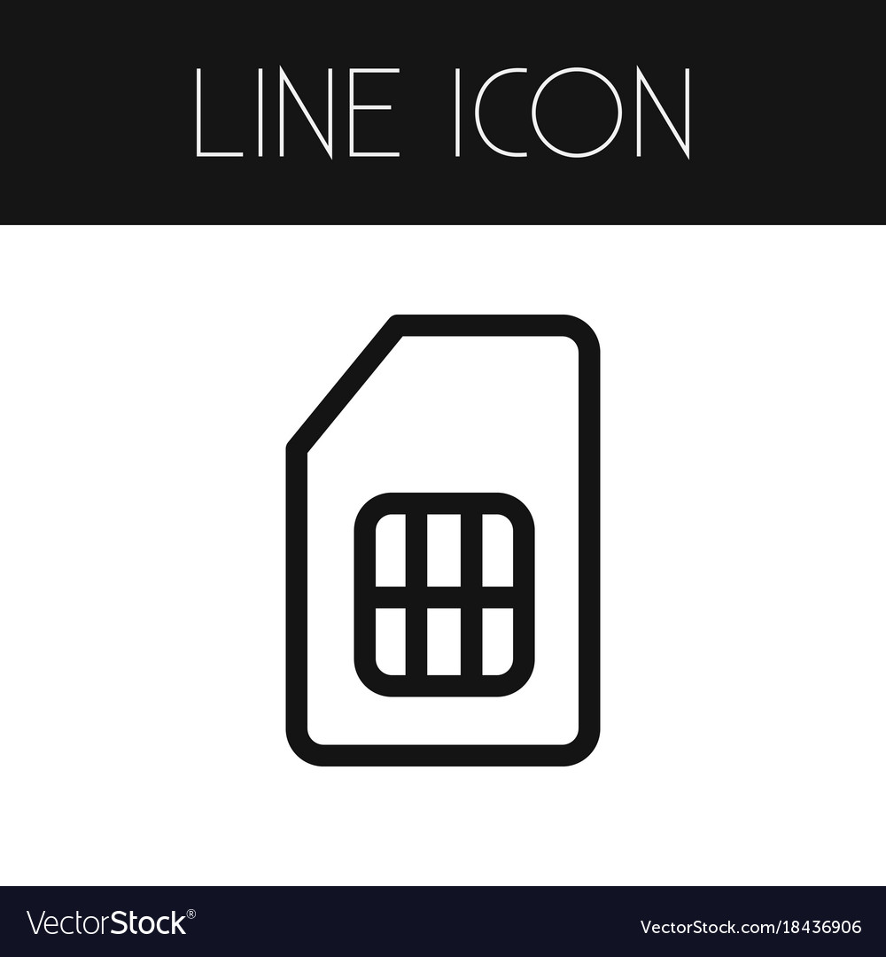 Isolated mobile outline sim card element
