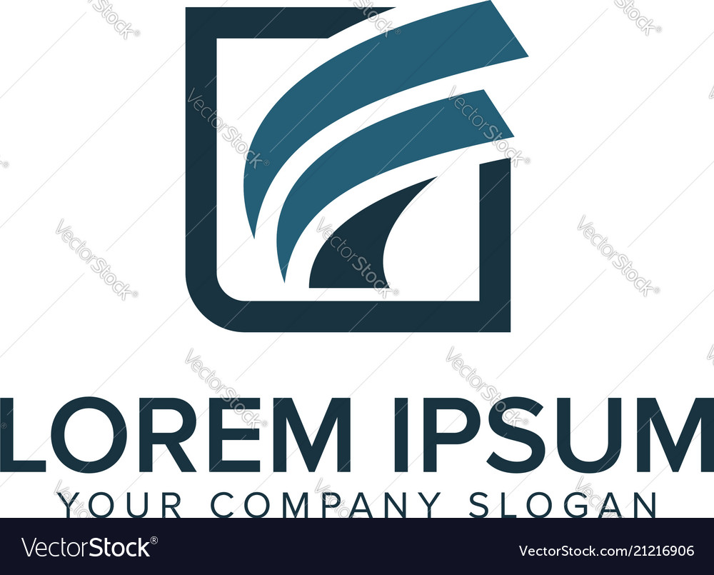 Letter F Logo Square Shape Design Concept Template Letter F Logo Square Shape Design Concept Template Vector Image