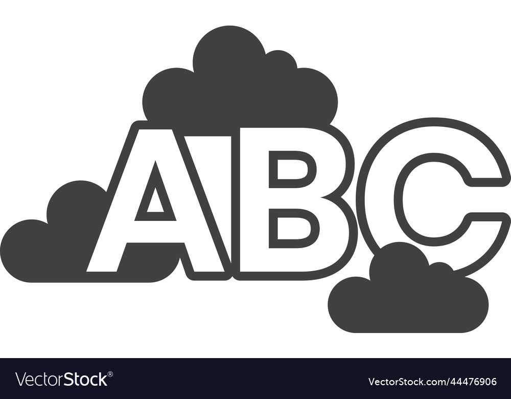 Letters abc floating in the clouds minimal
