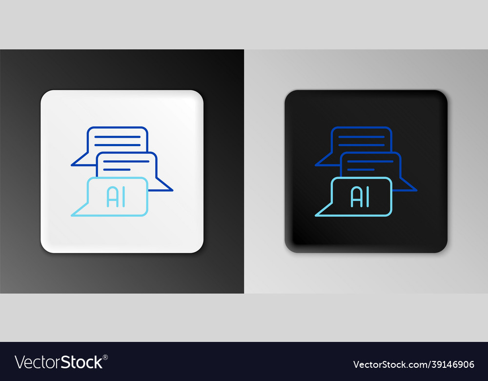 Line chat bot icon isolated on grey background vector image Line chat bot icon isolated on grey background