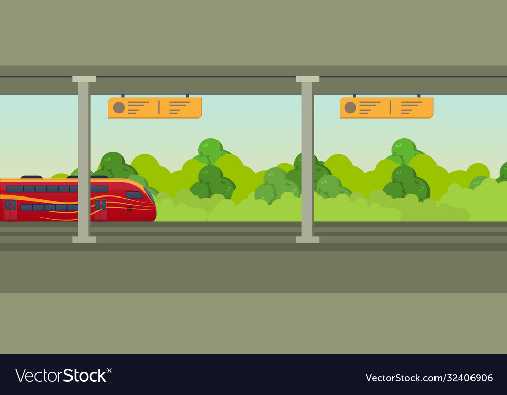 Modern fast train on railway station type Vector Image Modern fast train on railway station type