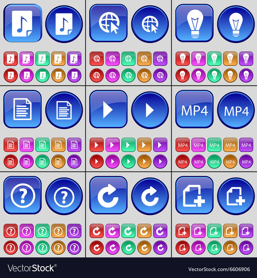 Music file web cursor light bulb text media