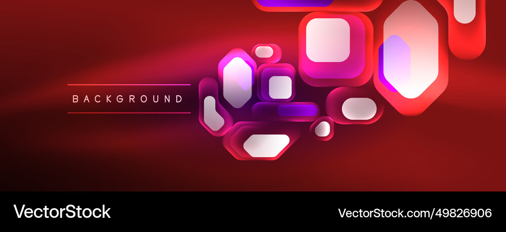 Neon lines squares and round shapes abstract Vector Image