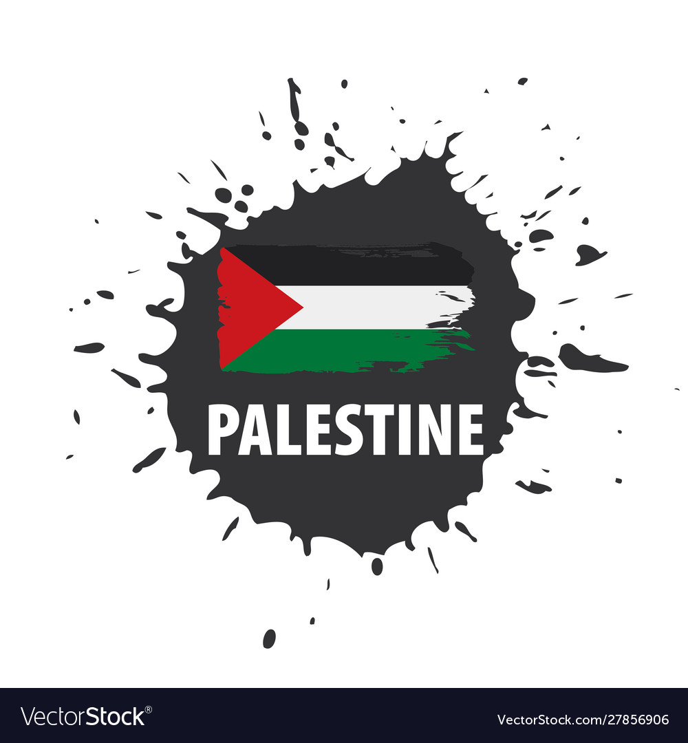 Palestine flag on a white Royalty Free Vector Image