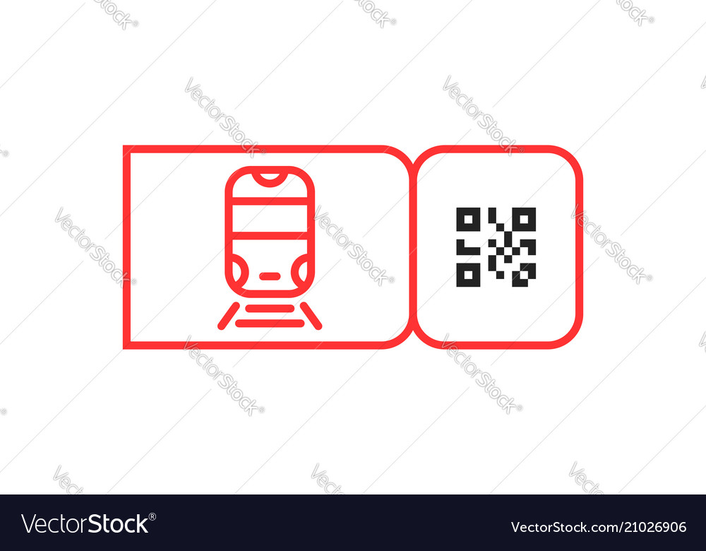 Rotes U-Bahn-Ticket-Symbol mit Qr-Code