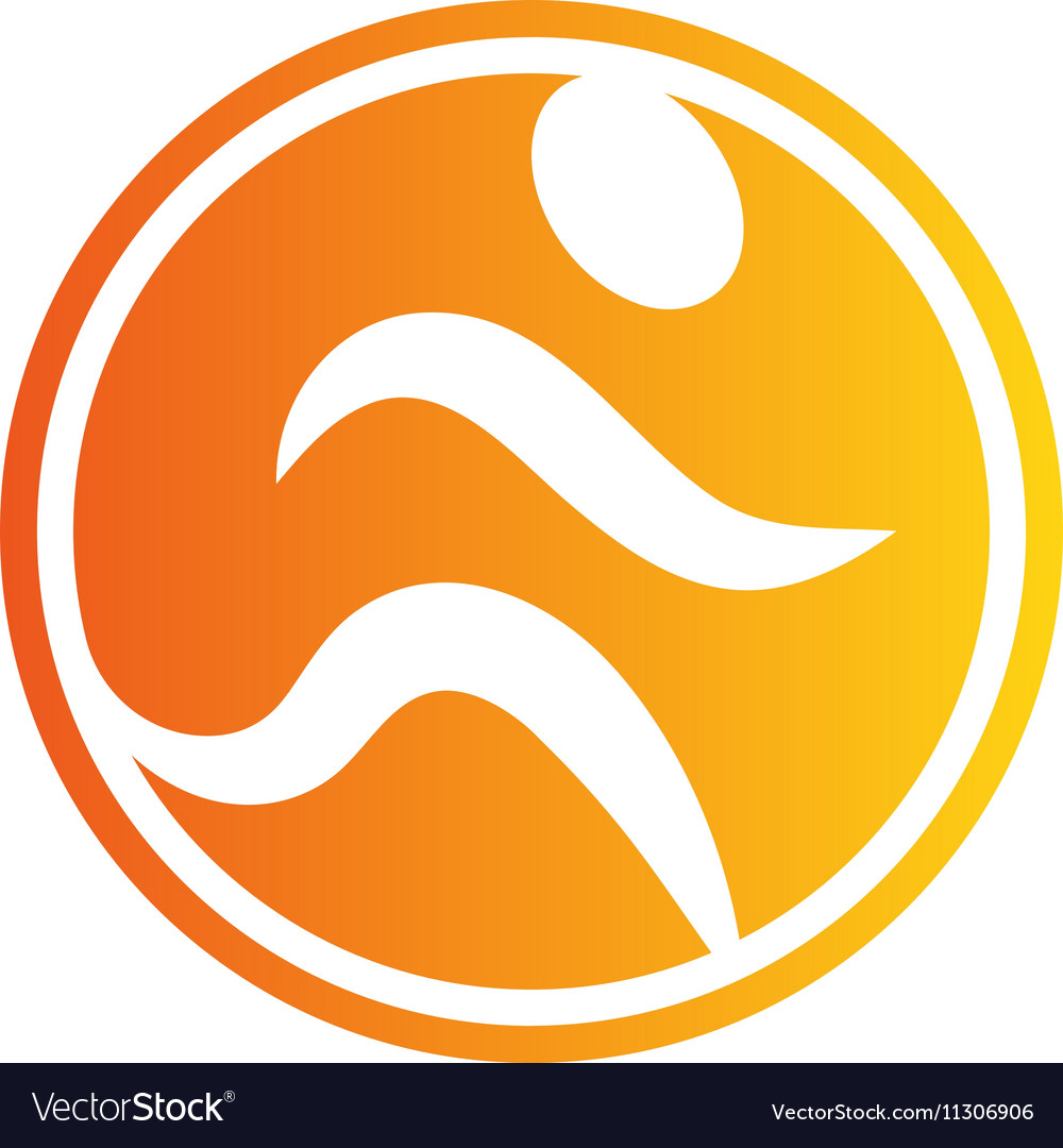 Running Man Logo - Orange Silhouette