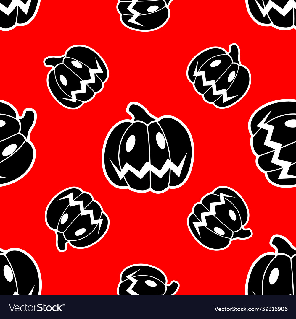 Seamless pattern of black pumpkins vector image Seamless pattern of black pumpkins