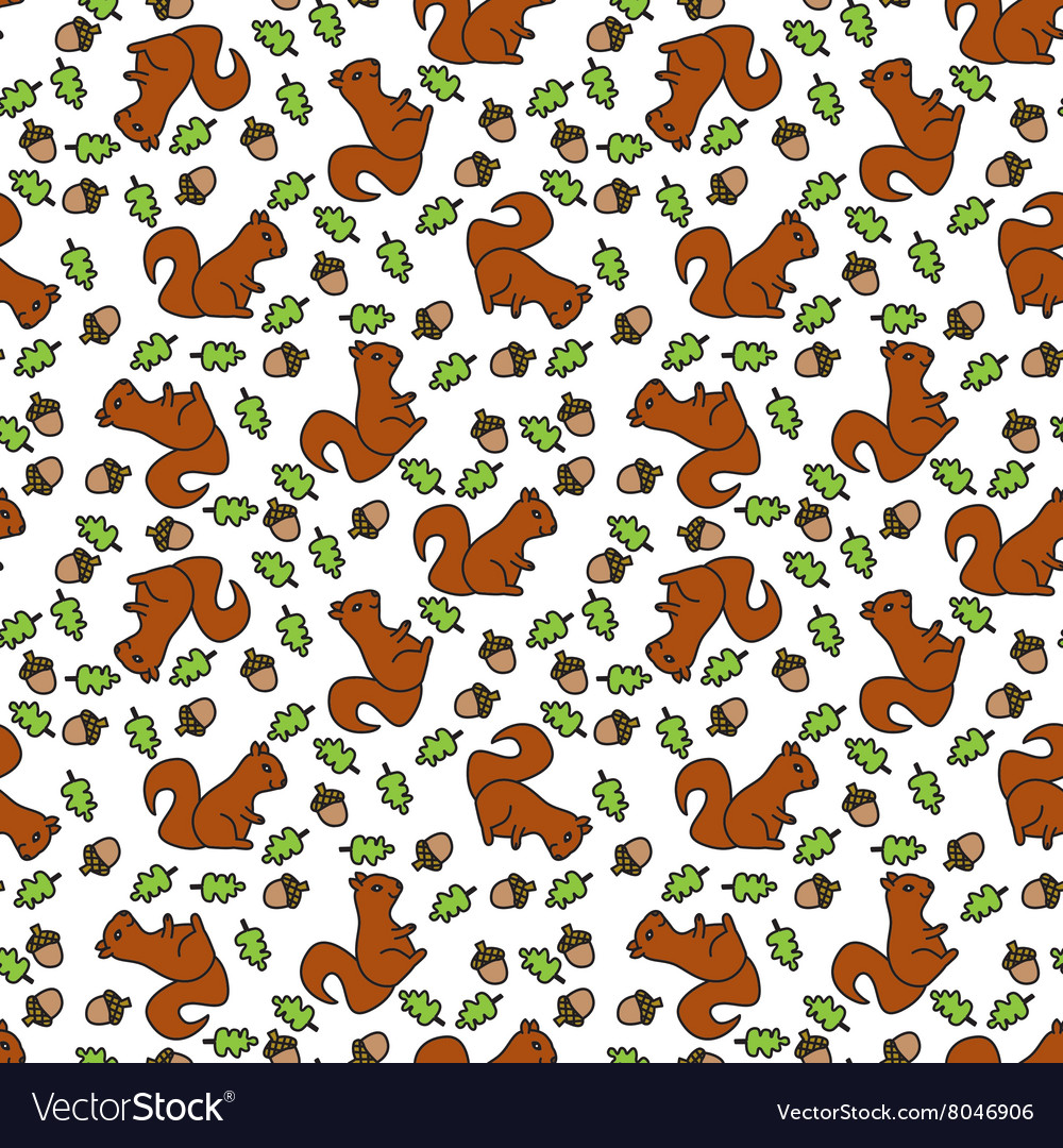 Squirrel seamless pattern