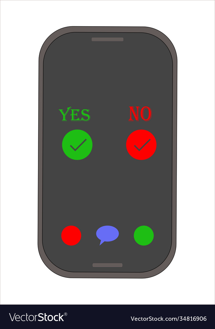 Touch buttons confirm action on smartphone vector image Touch buttons confirm action on smartphone