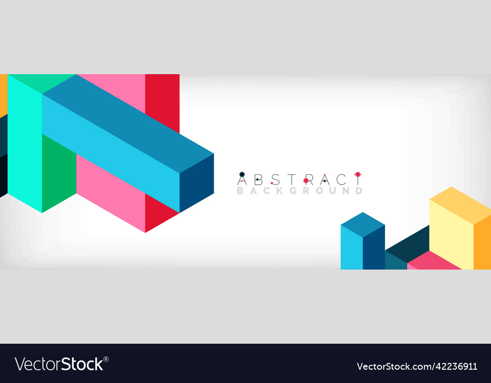 Abstract background 3d cubes cubic elements vector image Abstract background 3d cubes cubic elements