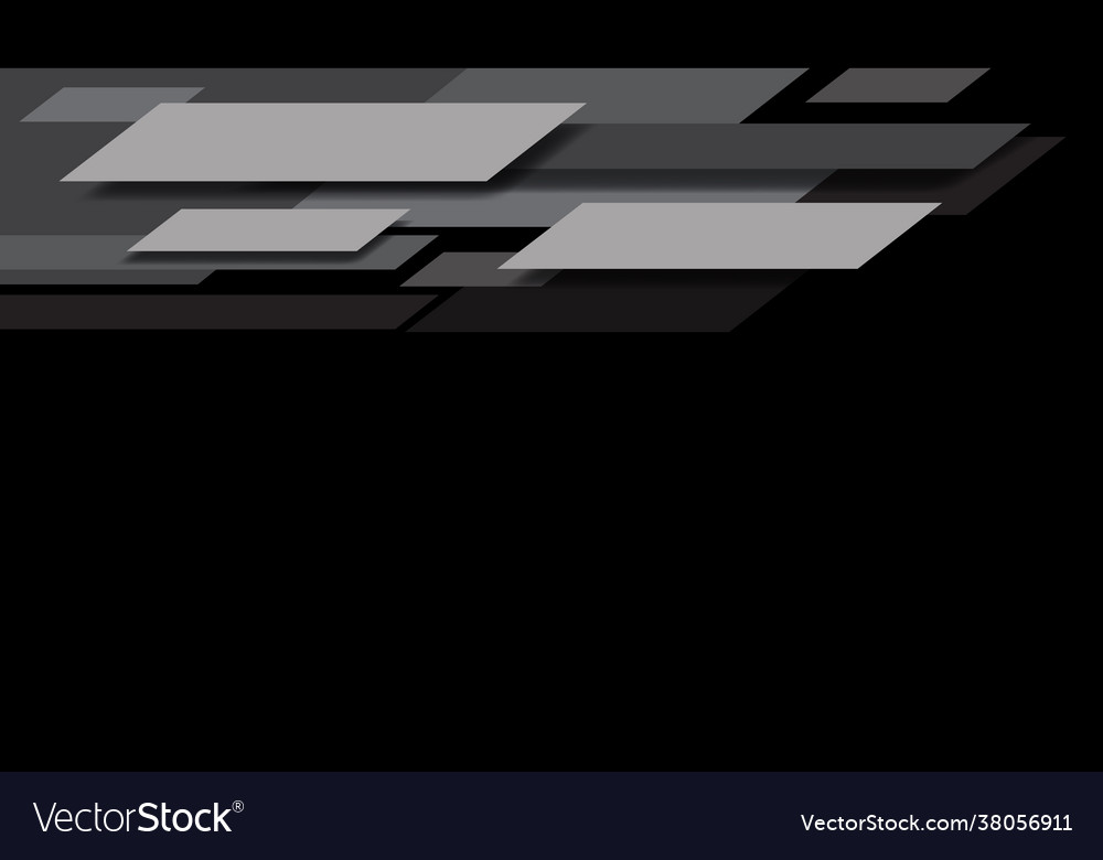 Abstract grey tone geometric speed on black Vector Image