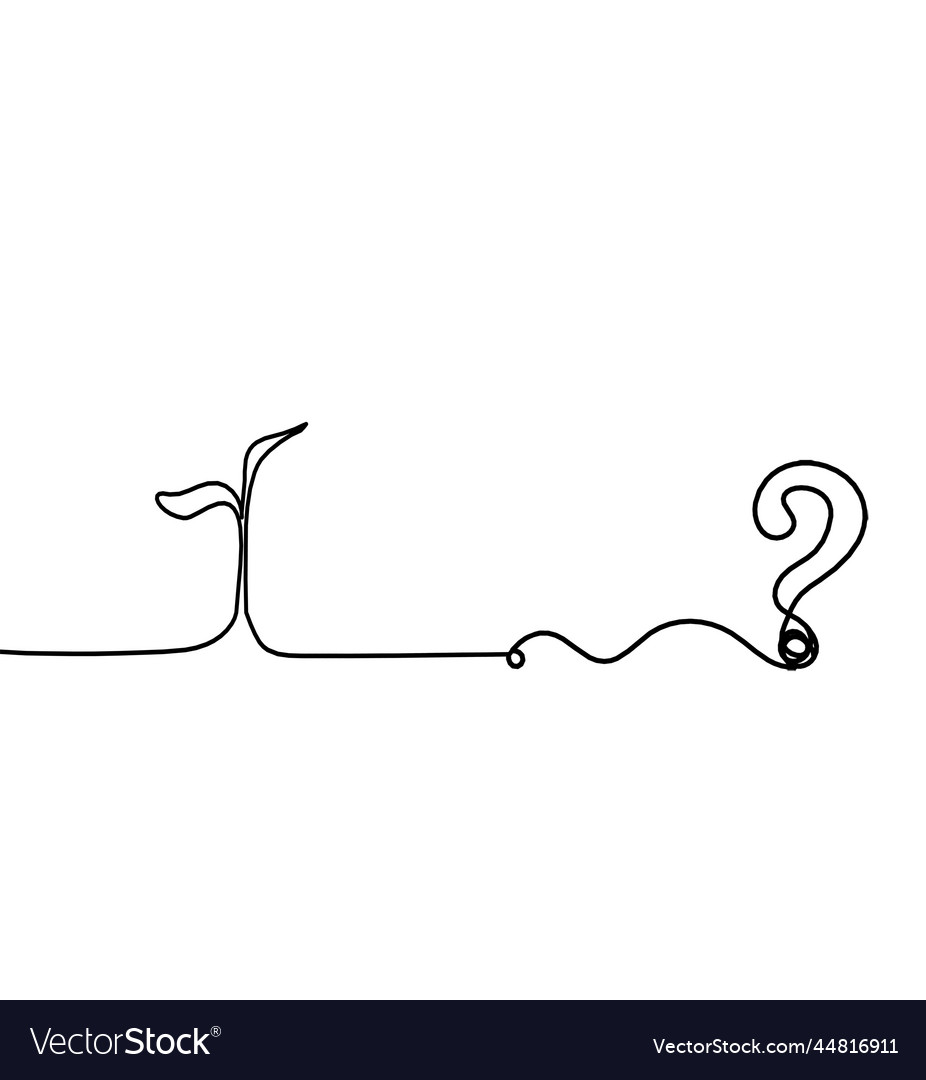 Abstract tree with question as line drawing vector image Abstract tree with question as line drawing