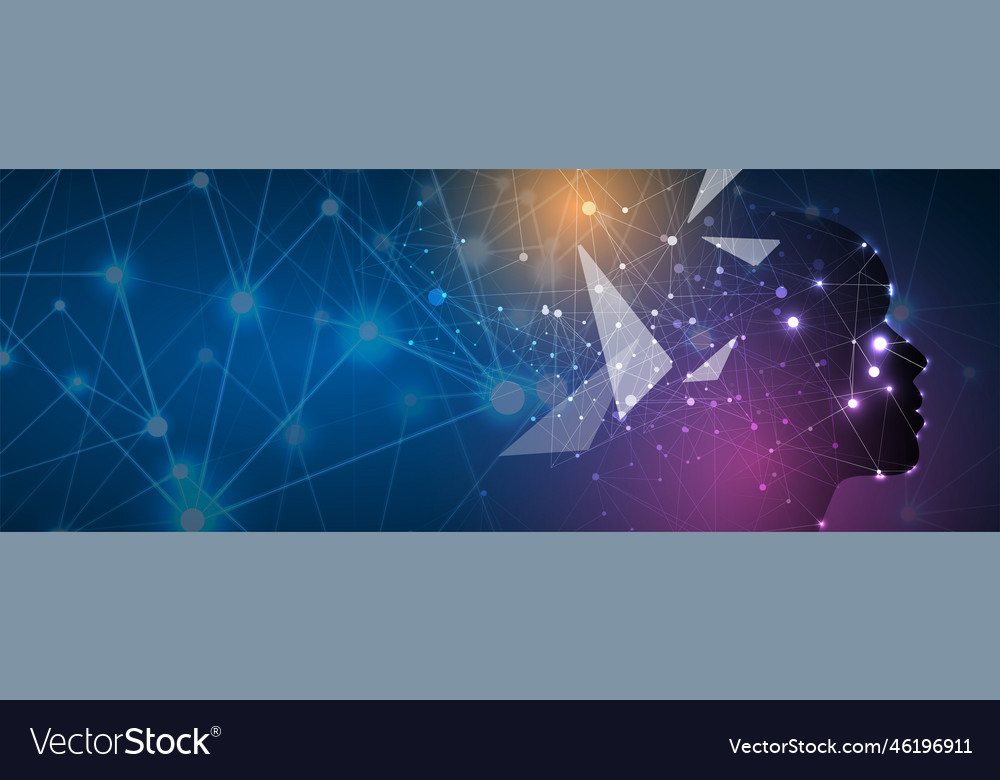 Artificial intelligence technology web background Vector Image Artificial intelligence technology web background