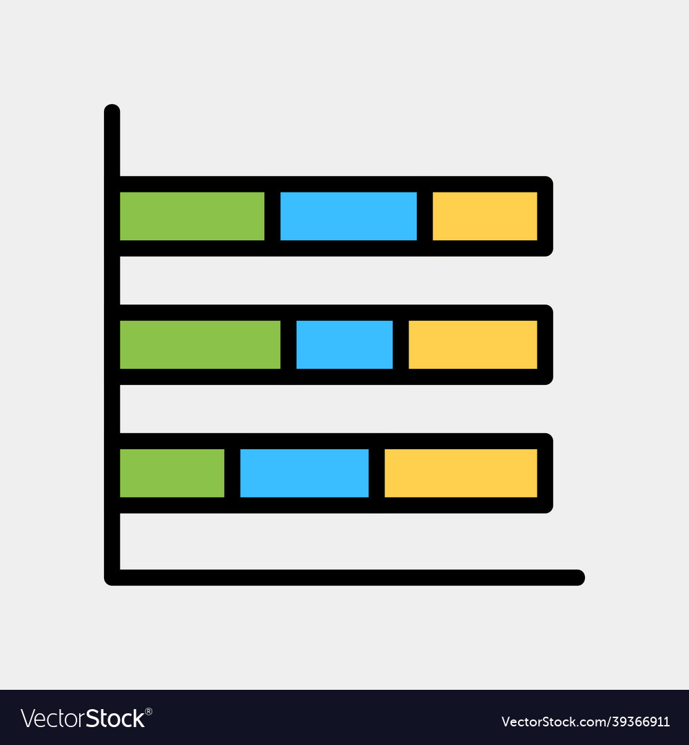 Bar chart icon in filled line style for any