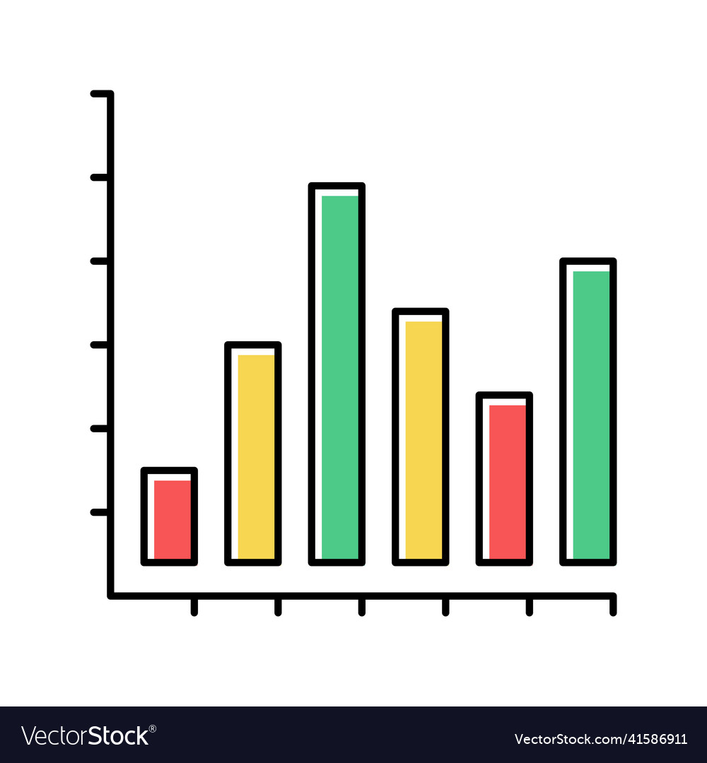 Bar graph color icon vector image Bar graph color icon