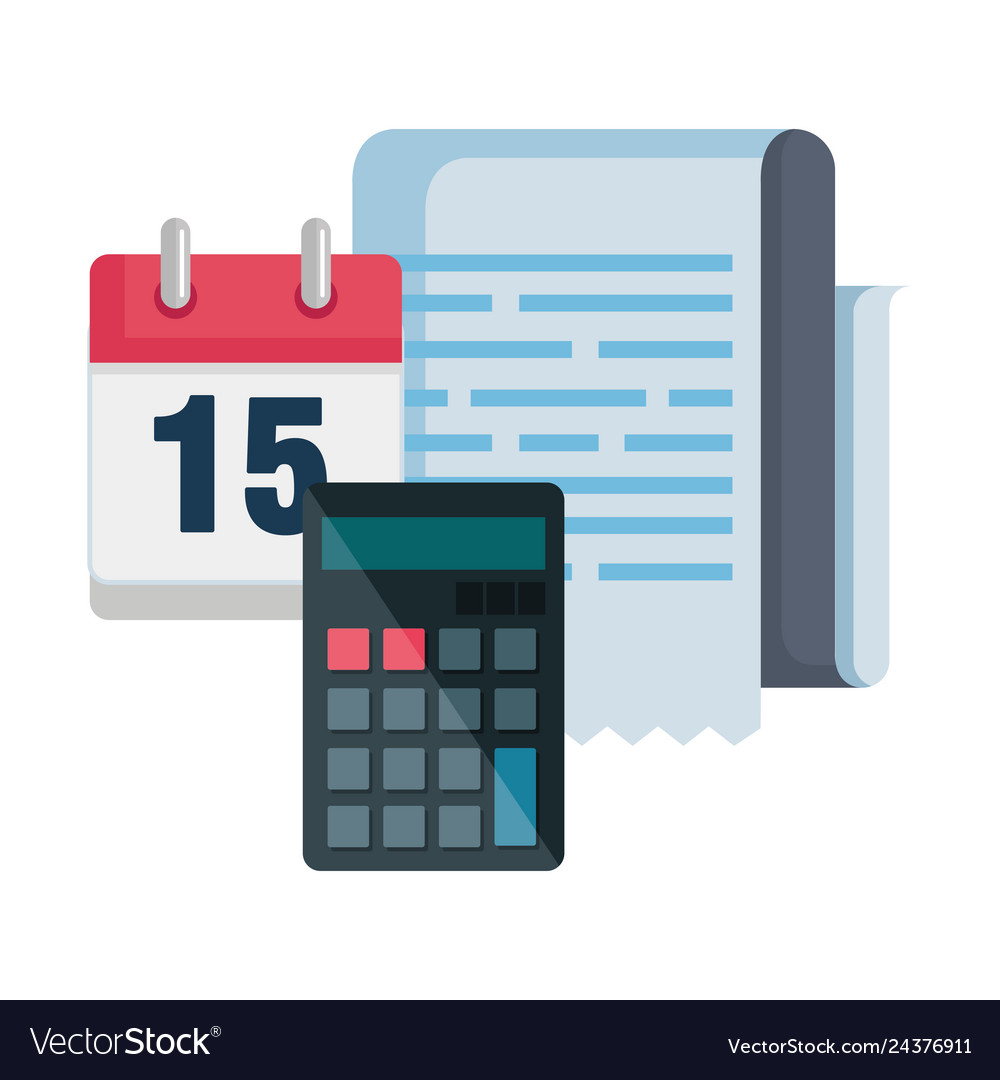 Calculator math with calendar and taxes Royalty Free Vector Calculator math with calendar and taxes Royalty Free Vector