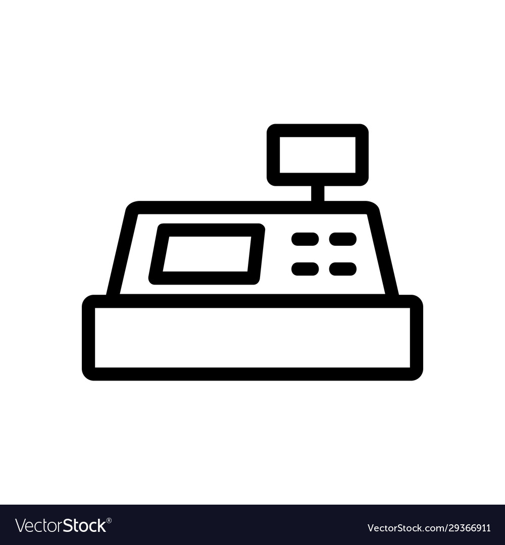 Cashier icon isolated contour symbol