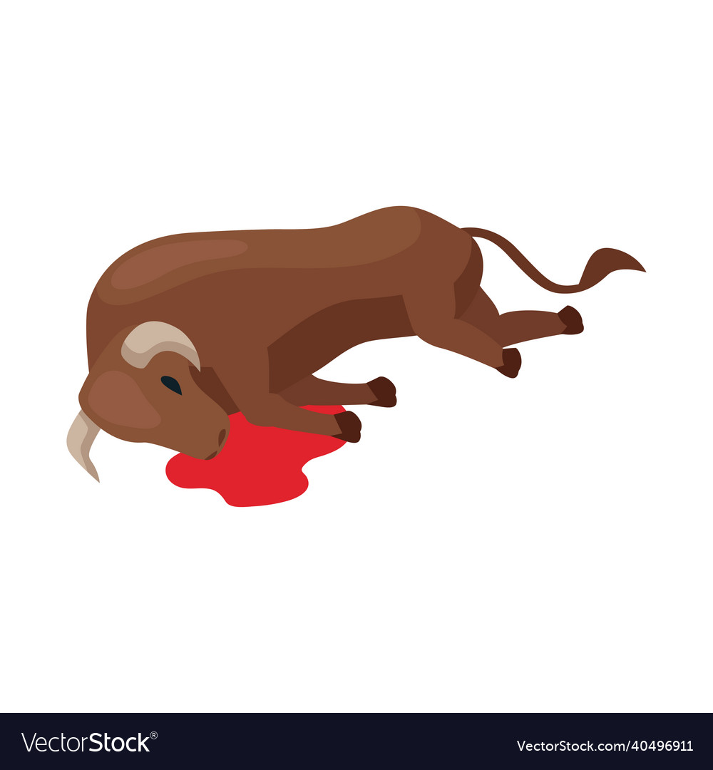 Dead bull fight composition Royalty Free Vector Image