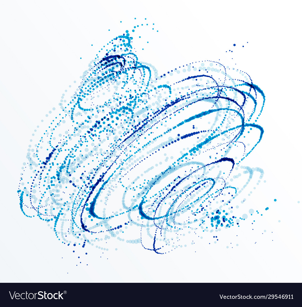 Dots particles flowing vortex abstract background vector image Dots particles flowing vortex abstract background