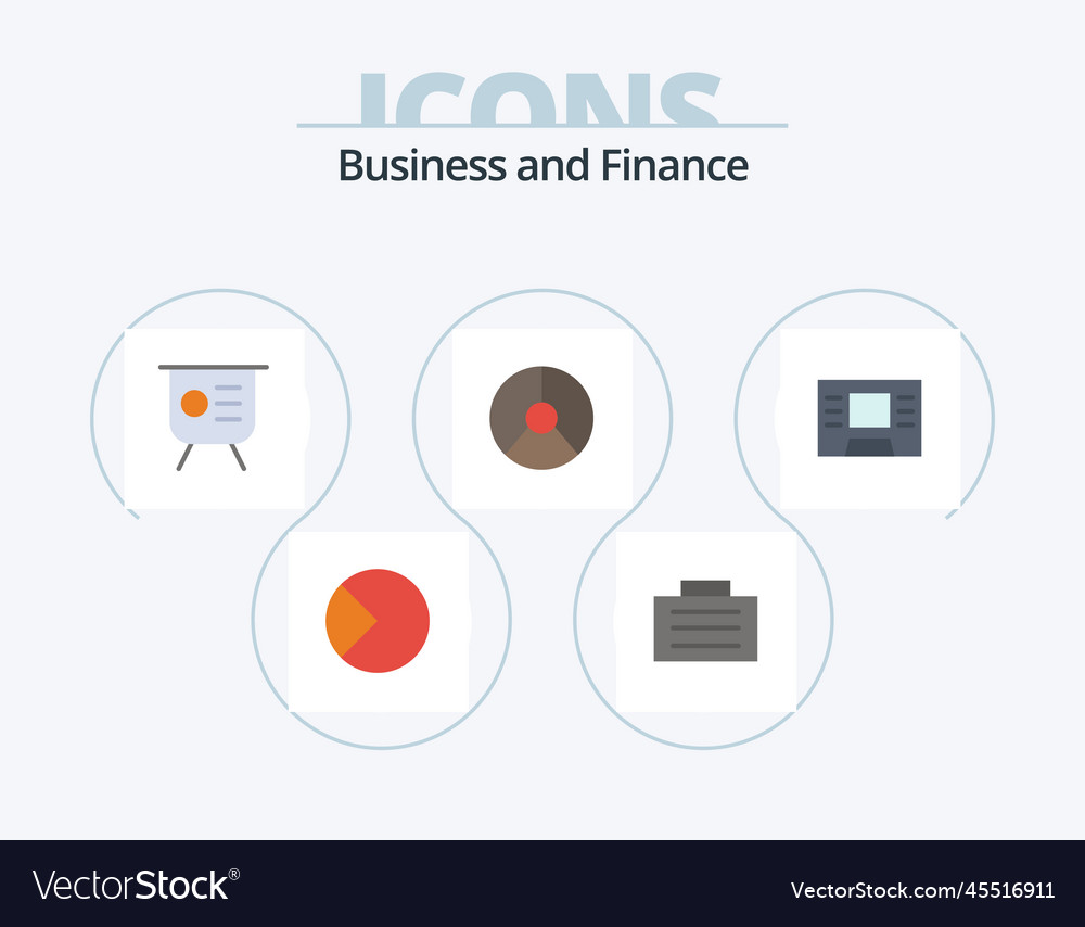 Finance flat icon pack 5 design graphical