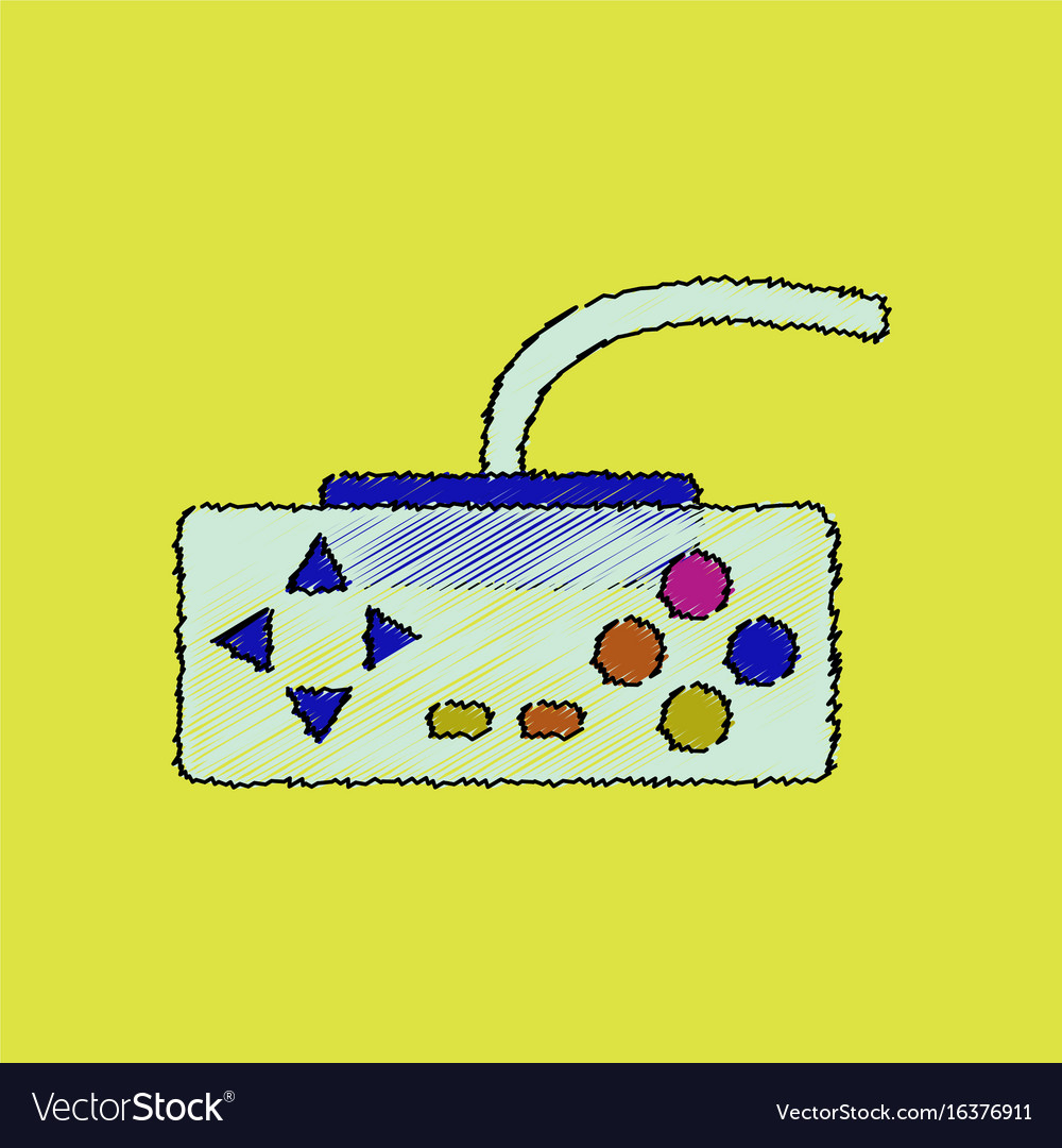 Flat shading style icon playing joystick