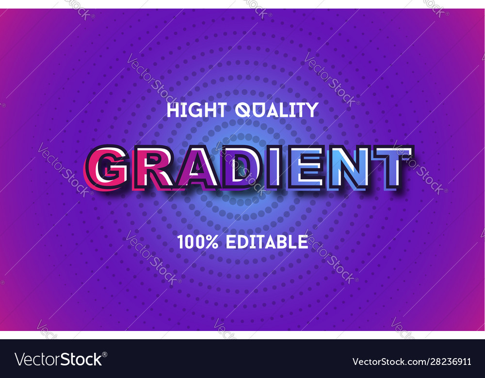 Gradient text effect editable