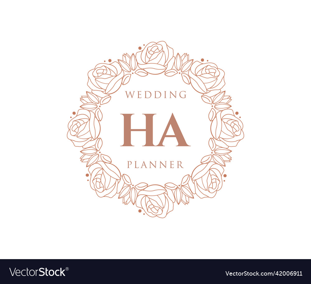 Ha initials letter wedding monogram logos Vector Image