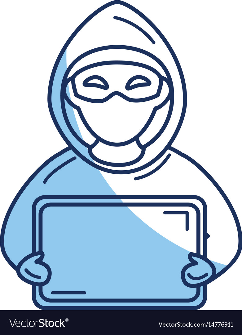 Hacker mit Computer Avatar Charakter